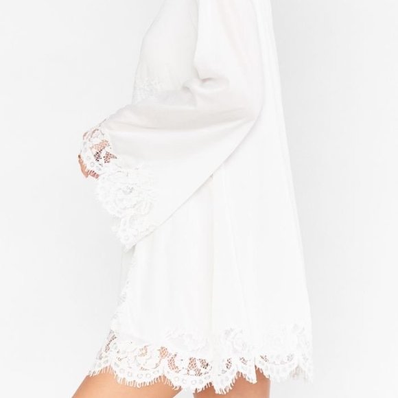 SMYM Carrie Flare Mini Dress White Lace - Picture 4 of 7
